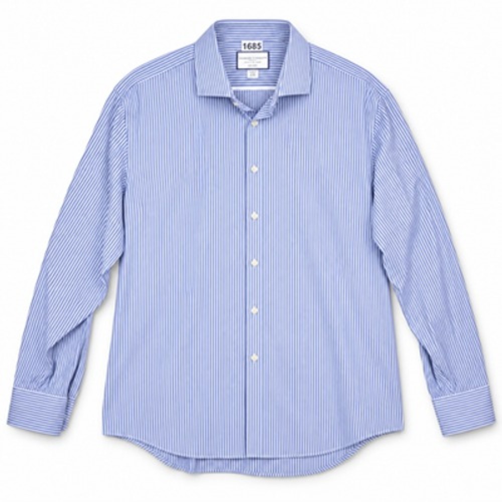 Charles Tyrwhitt Men's 19 Blue Stripe Classic Fit Non Iron Stretch Dress Shirt